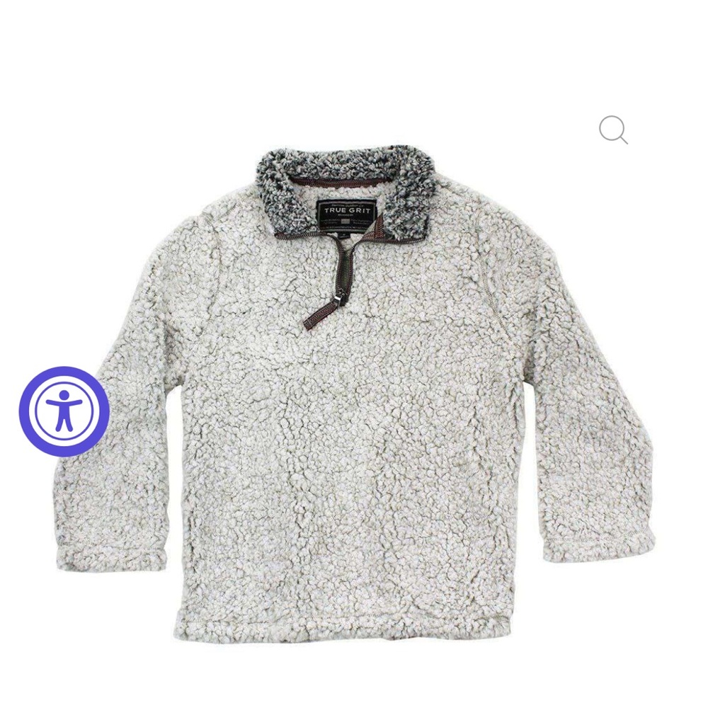 Child’s large frosty tip 1/4 zip pullover in putty by True Grit